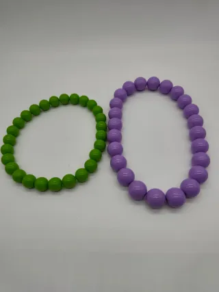 Set 3 collane resina sfera lilla, verde, giallo