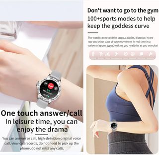 Reloj Inteligente Mujer con Llamadas, 1,2 Pulgada