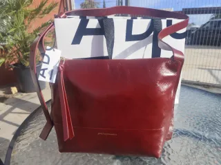 Bolso Adolfo Domínguez Granate de piel Nuevo