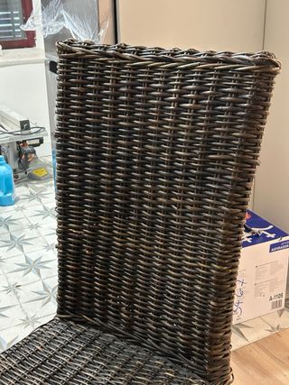 Mesa de comedor de madera oscura y pack de 6 Silla