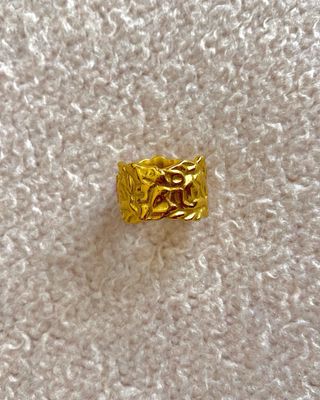 Anillo Dorado Acero Inox. con Piedras Multicolor