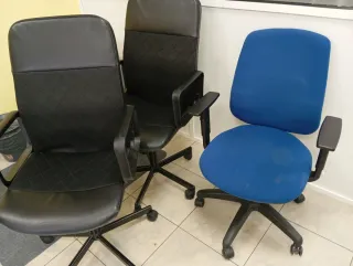 3 Sedie da Ufficio Nere e Blu