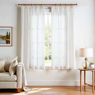 TOPICK Cortinas con Cinta Fruncida Lino Opacas Asp