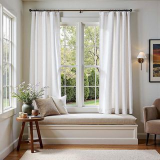 TOPICK Cortinas con Cinta Fruncida Lino Opacas Asp