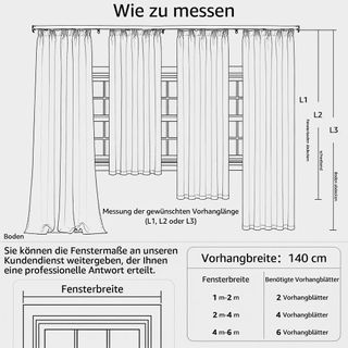 TOPICK Cortinas con Cinta Fruncida Lino Opacas Asp