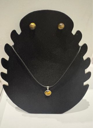 Conjunto Ojo de Tigre: Collar y Pendientes