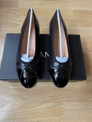 Bailarinas Chanel Piel y Charol Talla 38