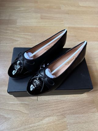 Bailarinas Chanel Piel y Charol Talla 38