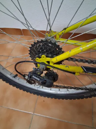 Bicicleta infantil azul y amarilla