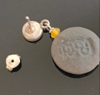 Orecchini vintage 925 smalto fiore