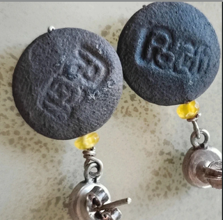 Orecchini vintage 925 smalto fiore