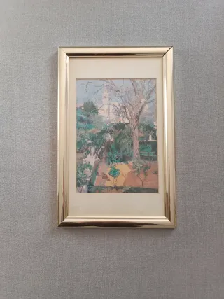 Cuadro pequeño marco dorado