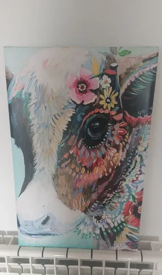 Cuadro de Vaca Multicolor