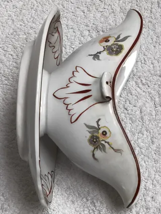 SALSERA "SAN CLAUDIO" PORCELANA FINA DE FLORES