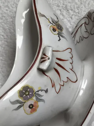 SALSERA "SAN CLAUDIO" PORCELANA FINA DE FLORES