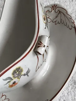 SALSERA "SAN CLAUDIO" PORCELANA FINA DE FLORES