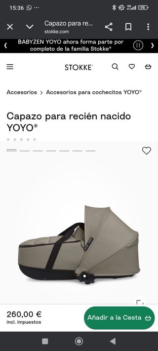 Capazo Yoyo + adaptadores + saco