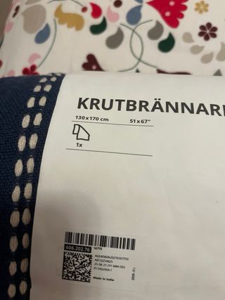 Copridivano IKEA KRUTBRÄNNARE blu/bianco