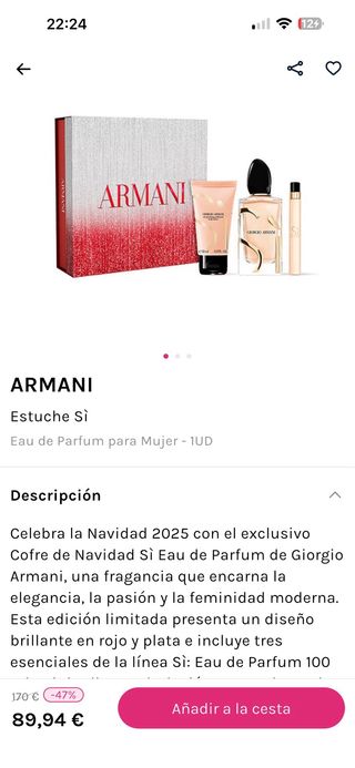 Giorgio Armani Sì Set Perfume y Loción