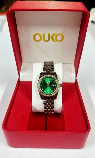 Reloj Elegante De Mujer Verde Esmeralda-Luxury