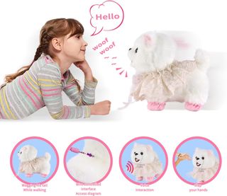 RuiDaXiang perro peluche interactivo correa