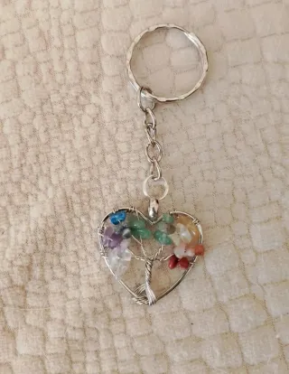 Portachiavi cuore con pietre colorate