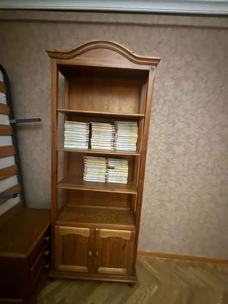 Estantería de madera con puertas