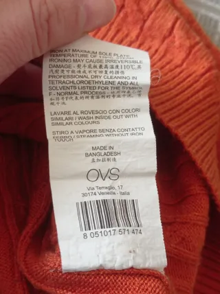 Maglione intrecciato viscosa,tg M color terracotta