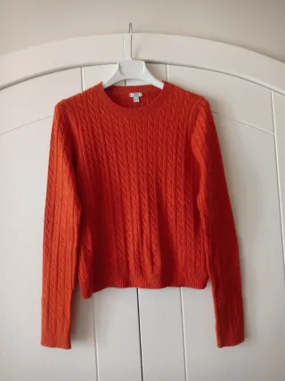 Maglione intrecciato viscosa,tg M color terracotta