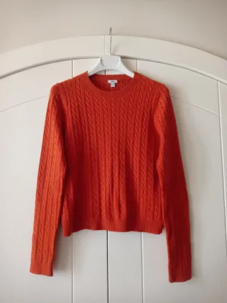 Maglione intrecciato viscosa,tg M color terracotta