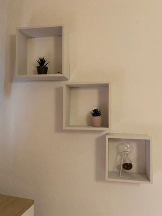 3 Estantes Cuadrados Blancos
