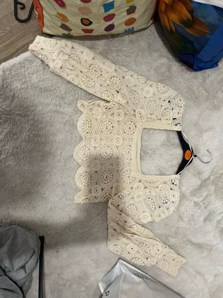 Jersey Zara Crochet Crudo Talla M