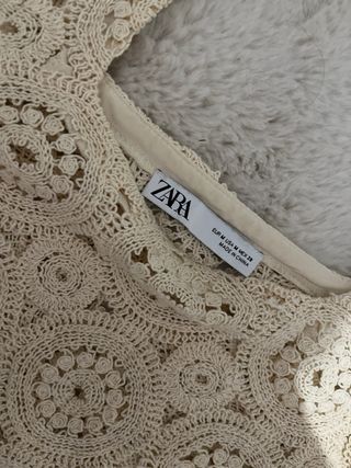 Jersey Zara Crochet Crudo Talla M