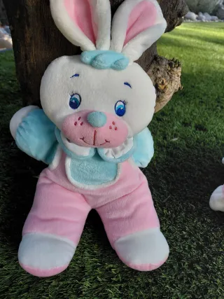 Peluche Conejito Blanco y Rosa