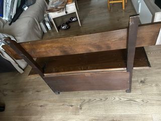 Banco baúl madera maciza con respaldo