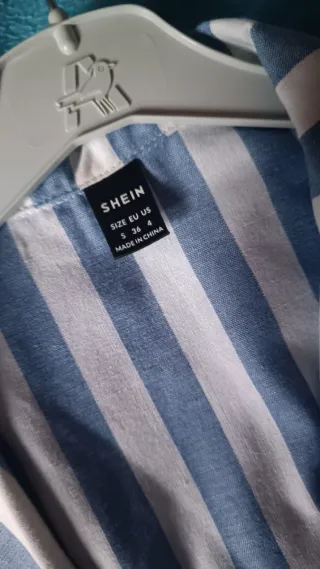 Camisa Rayas Azul y Blanca 100% Algodón