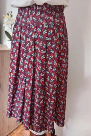 Gonna vintage lunga fantasia floreale