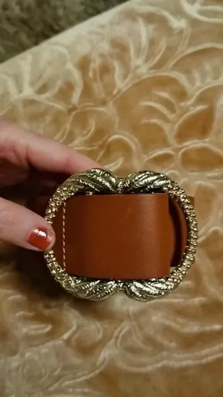 Cinturón Sezane Piel Hebilla Dorada