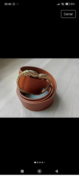 Cinturón Sezane Piel Hebilla Dorada