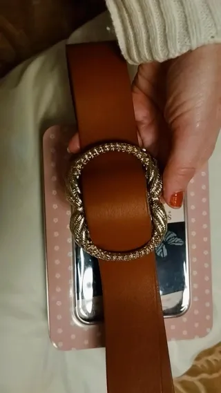 Cinturón Sezane Piel Hebilla Dorada