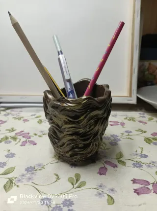 Maceta/Porta Lápices Dragón Bronce