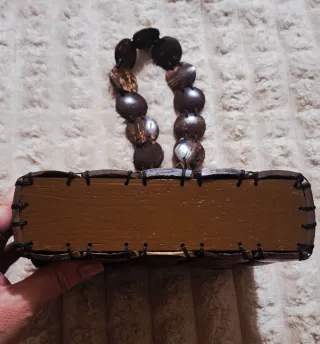 Borsa tracolla legno a quadretti