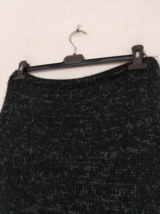 Gonna lana frange nera bianca  L