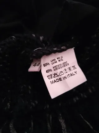 Gonna lana frange nera bianca  L