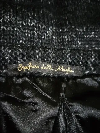 Gonna lana frange nera bianca  L