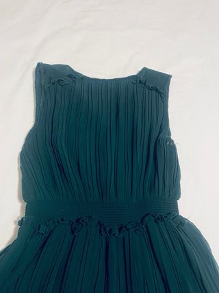 Vestido verde midi plisado