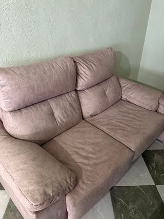 Sofás de tela rosa/beige