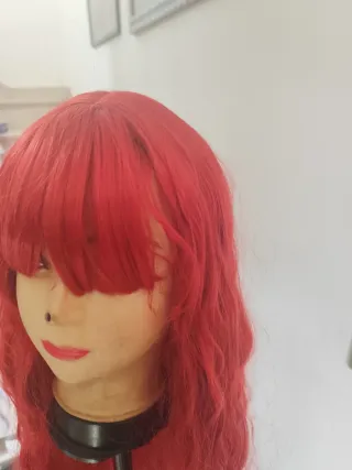 Parrucca lunga rossa 100 cm