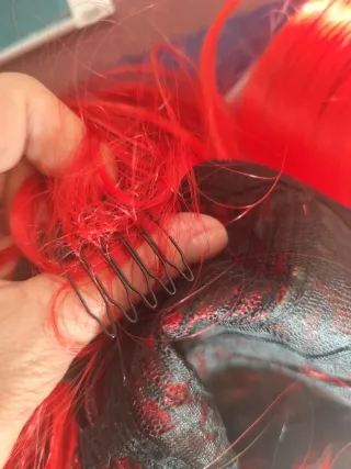 Parrucca lunga rossa 100 cm