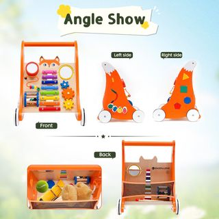 Andador de Madera para Pequeños con Tablero de Jue